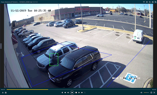 A security footage of the parking lot