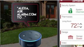 Amazon's alexa smart speaker is shown on a smart phone.